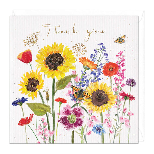 Thank you, flower meadow - card