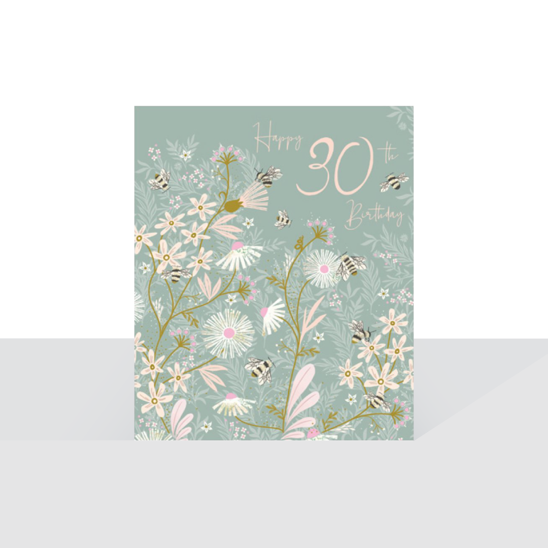 30th birthday National Trust florals - card