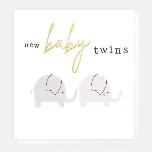 New baby twins, elephants - Caroline Gardner card