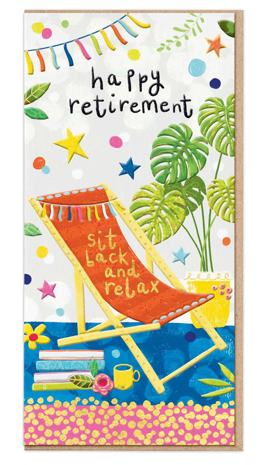 Happy retirement, sit back & relax - card