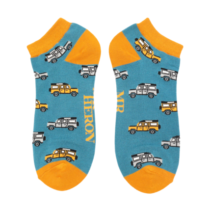 Men’s bamboo trainer socks - teal Jeeps