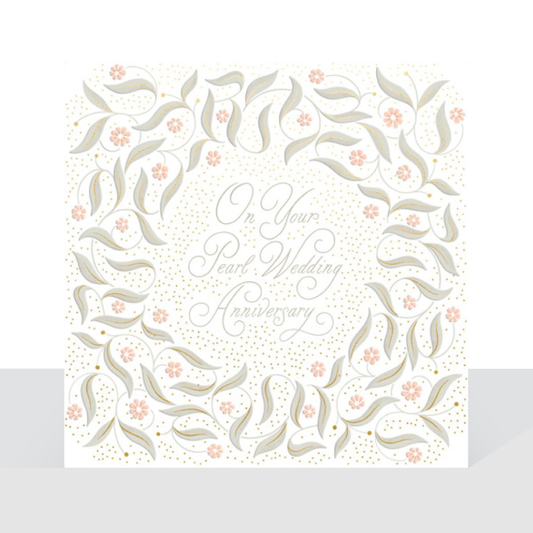 On your Pearl Wedding Anniversary - The Leaf card