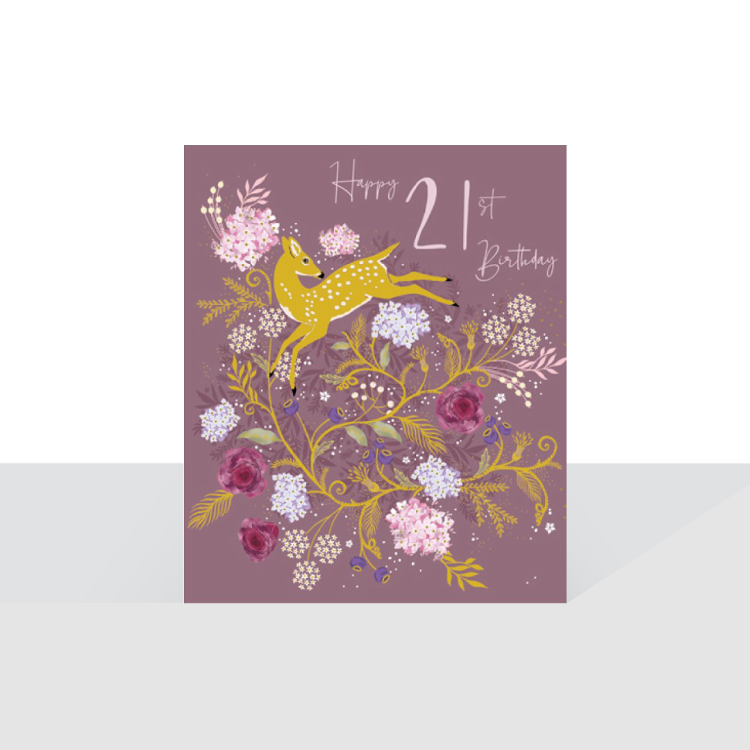 21st birthday National Trust florals - card