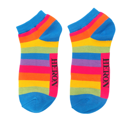 Men’s bamboo trainer socks - rainbow stripe