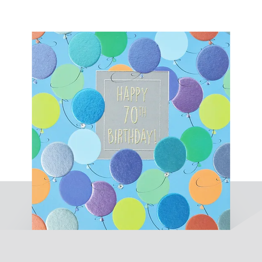 70th birthday, balloons card