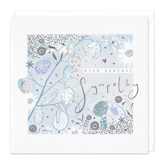 Deepest sympathy blue flowers - card