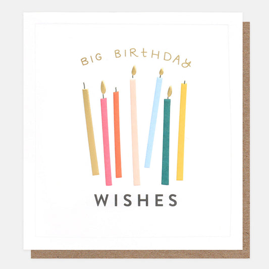 Big birthday wishes, candles - card