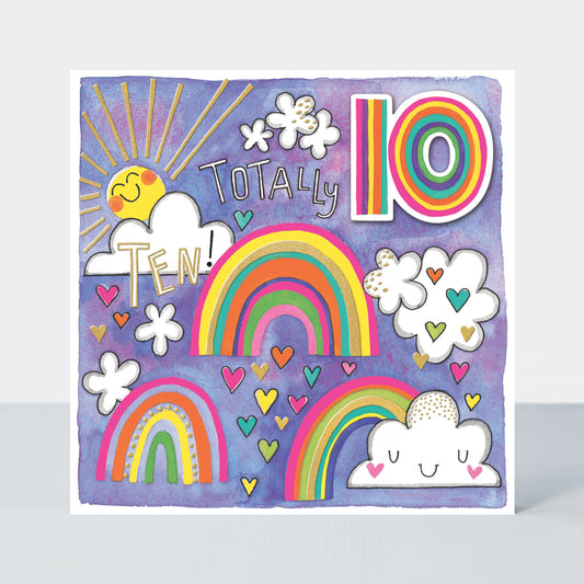 Girls 10th birthday rainbows - Rachel Ellen Chatterbox card