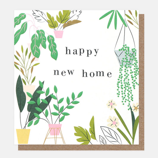 Happy new home, plants - card