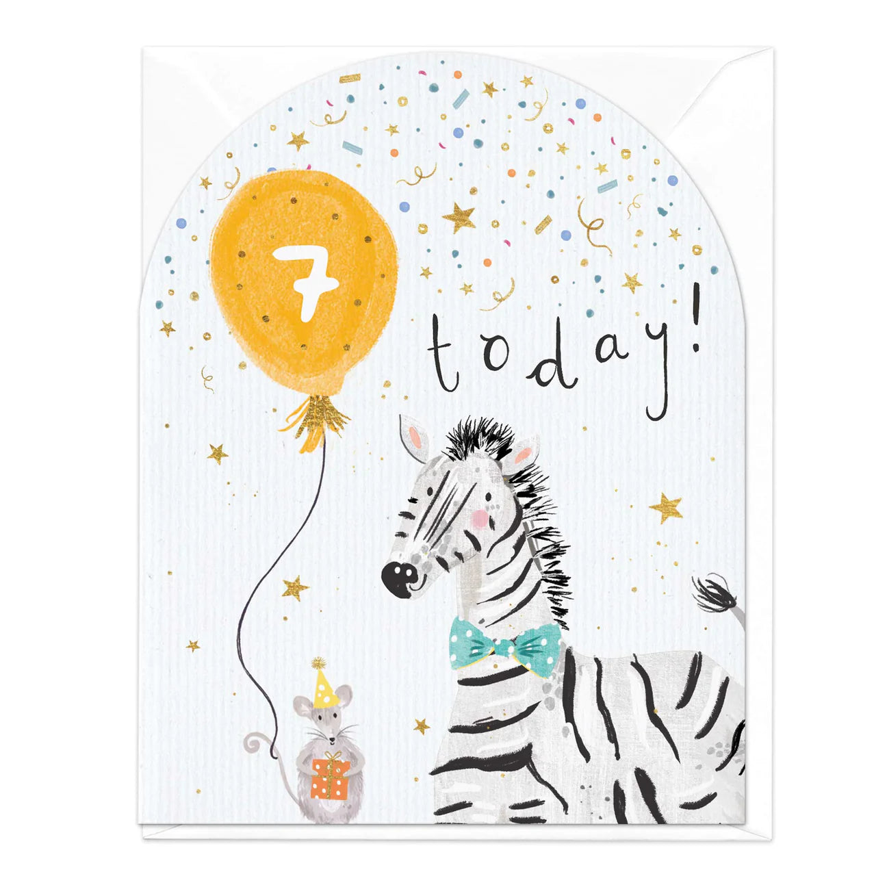 7 today zebra birthday - card