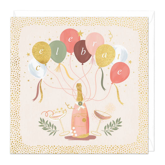 Celebrate, balloons - card