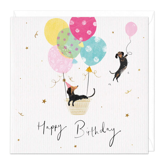 Happy birthday sausage dog - card