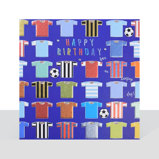 Happy birthday, football shirts card