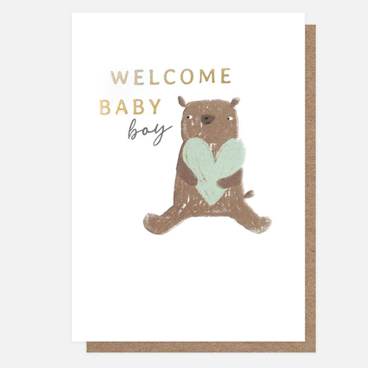 Welcome baby boy, bear- Caroline Gardner card