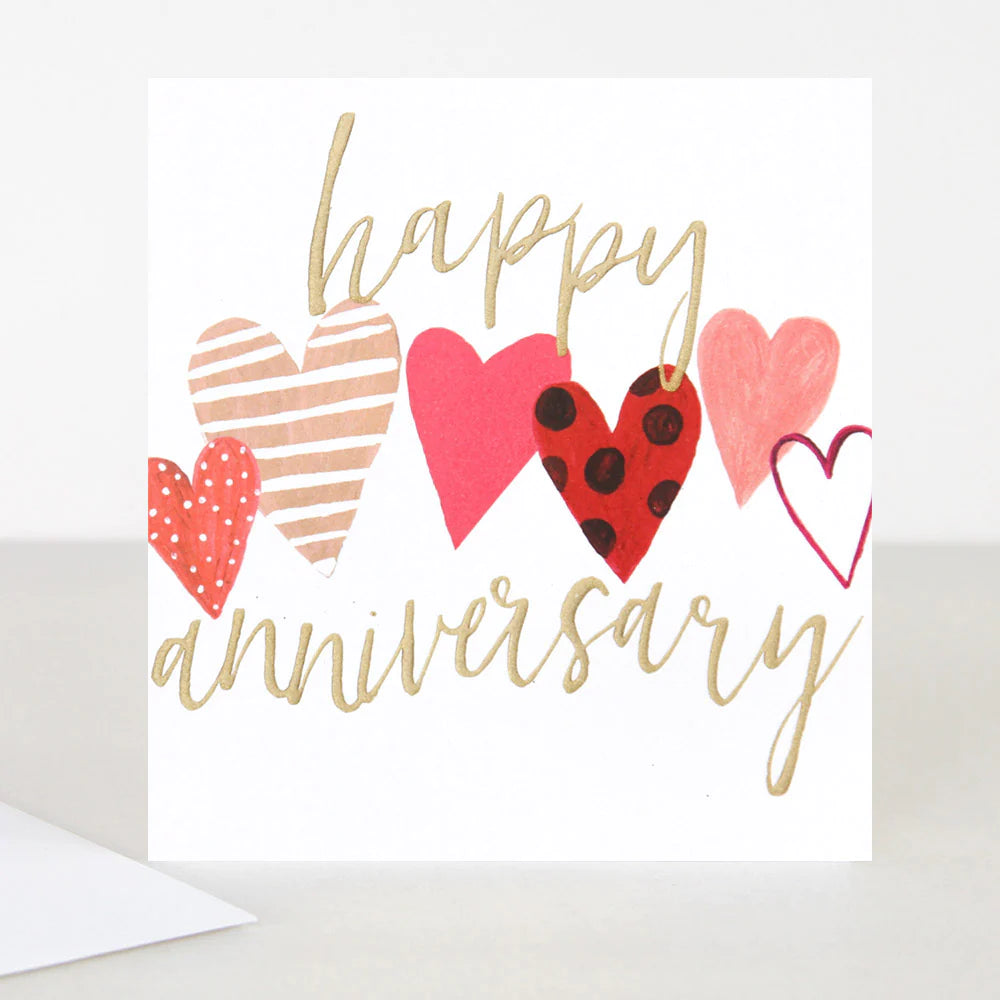 Happy anniversary hearts - Caroline Gardner card