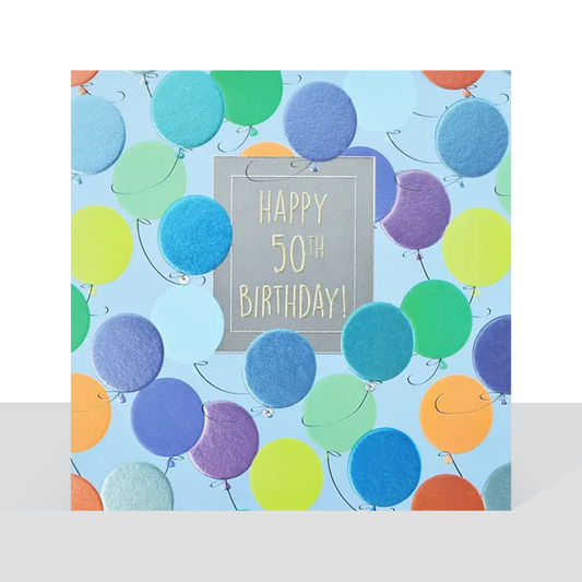 50th birthday, balloons card