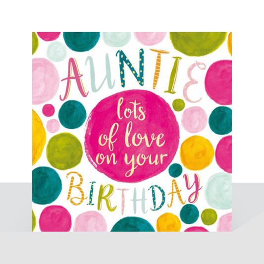 Auntie, lots of love - card