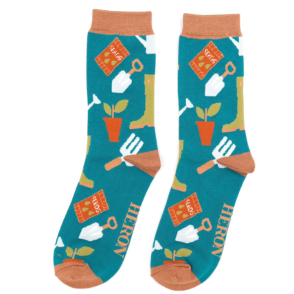 Men’s bamboo socks - Gardening teal