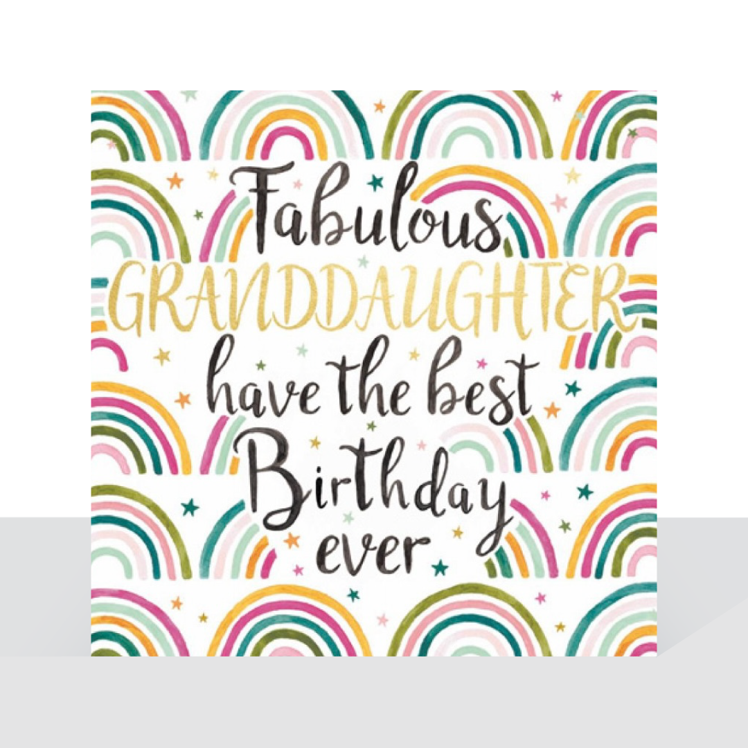 Fabulous Granddaughter, rainbows - card