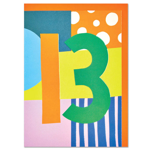 13th birthday bold, abstract & colourful