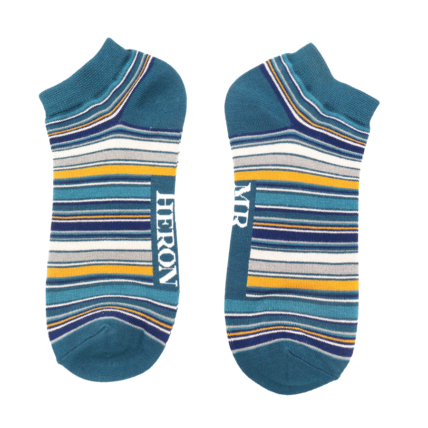 Men’s bamboo trainer socks - blue stripes