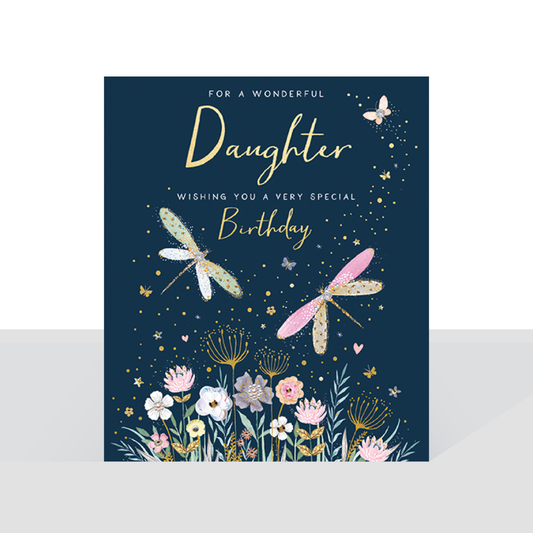 Wonderful Daughter - Birthday dragonflies Violet card