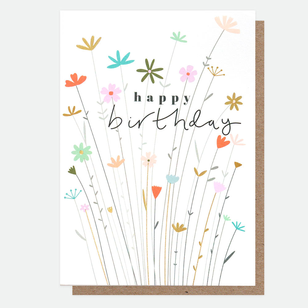 Happy birthday, flowers - card