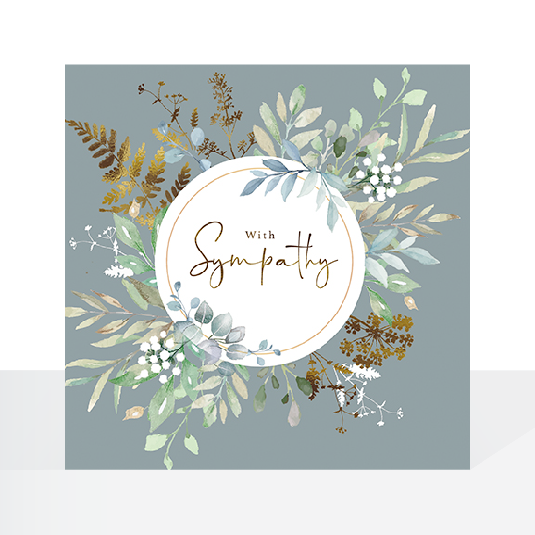 With sympathy wreath card