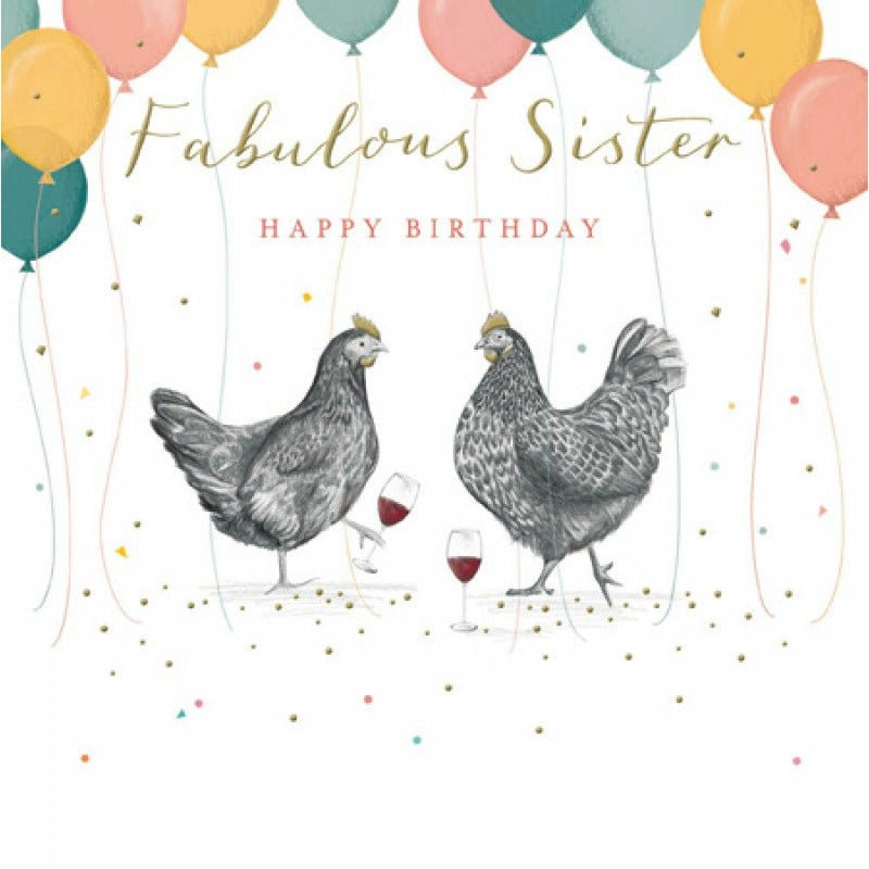 Fabulous Sister hens - card