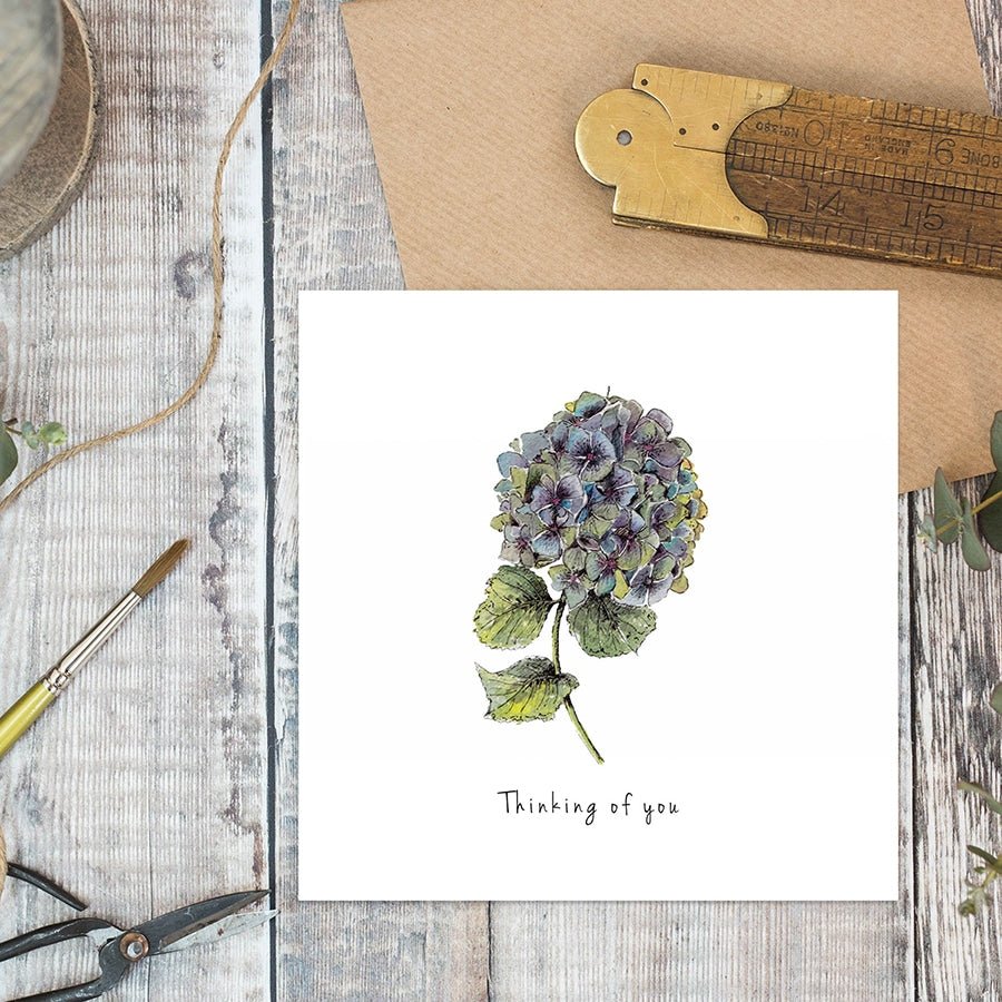 Thinking of you hydrangea - card