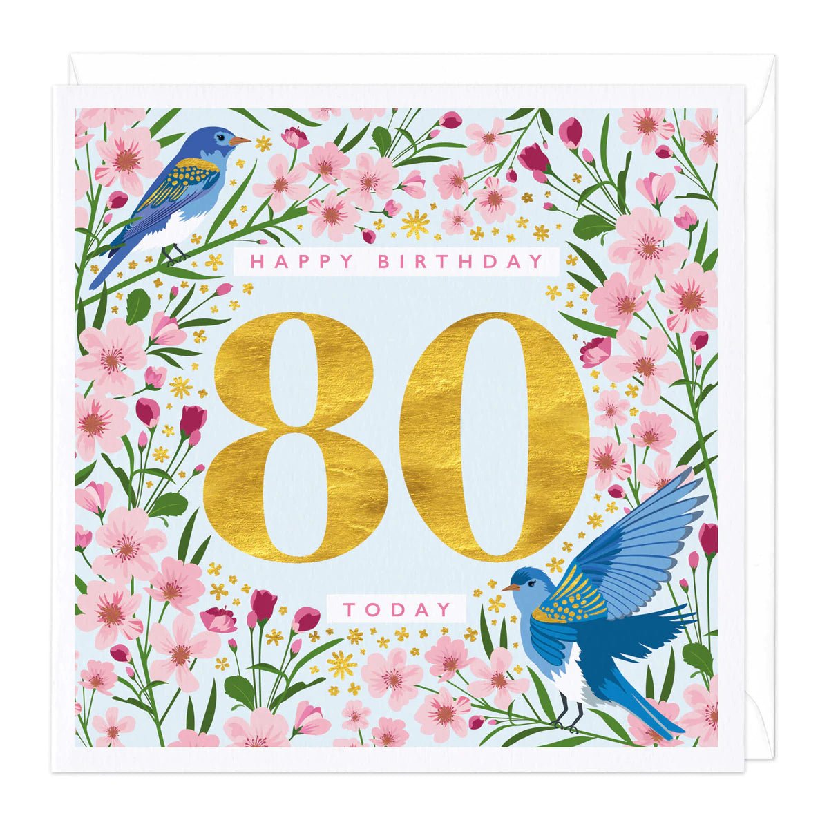 80 today gold floral - card