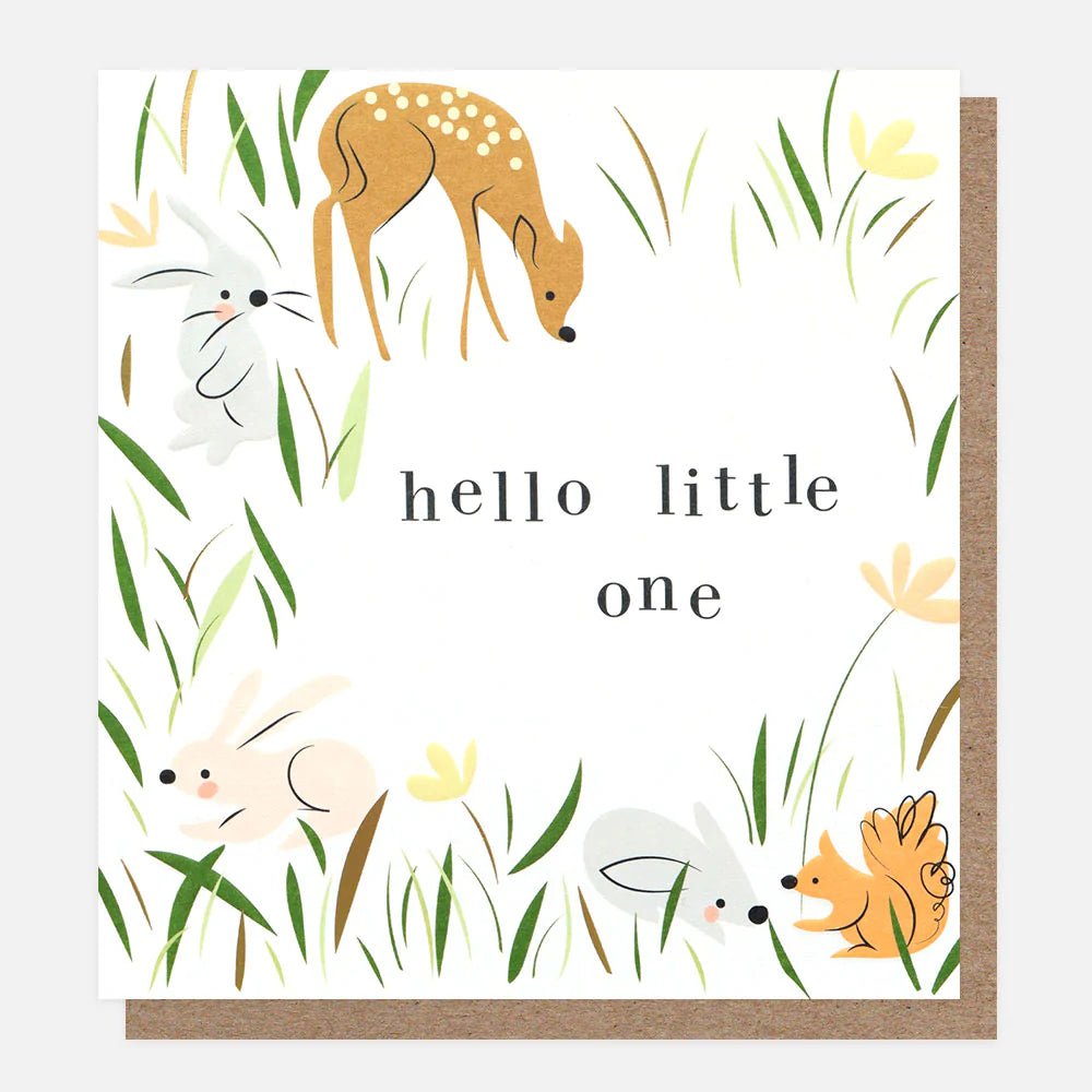 Hello little one animals - card