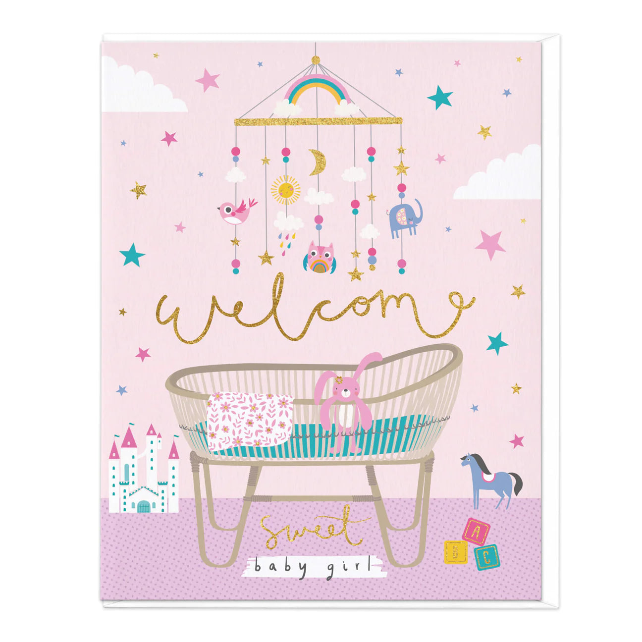 Welcome sweet baby girl - card