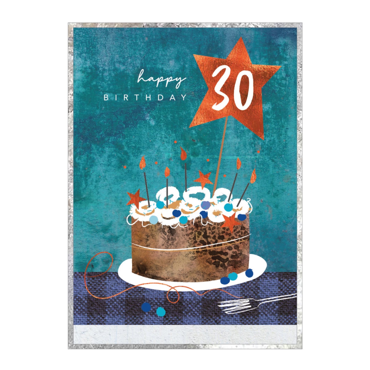 30th birthday copper foil - card