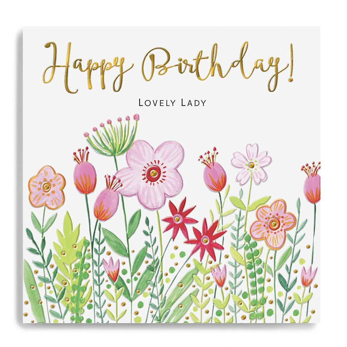 Lovely lady, flowers - card