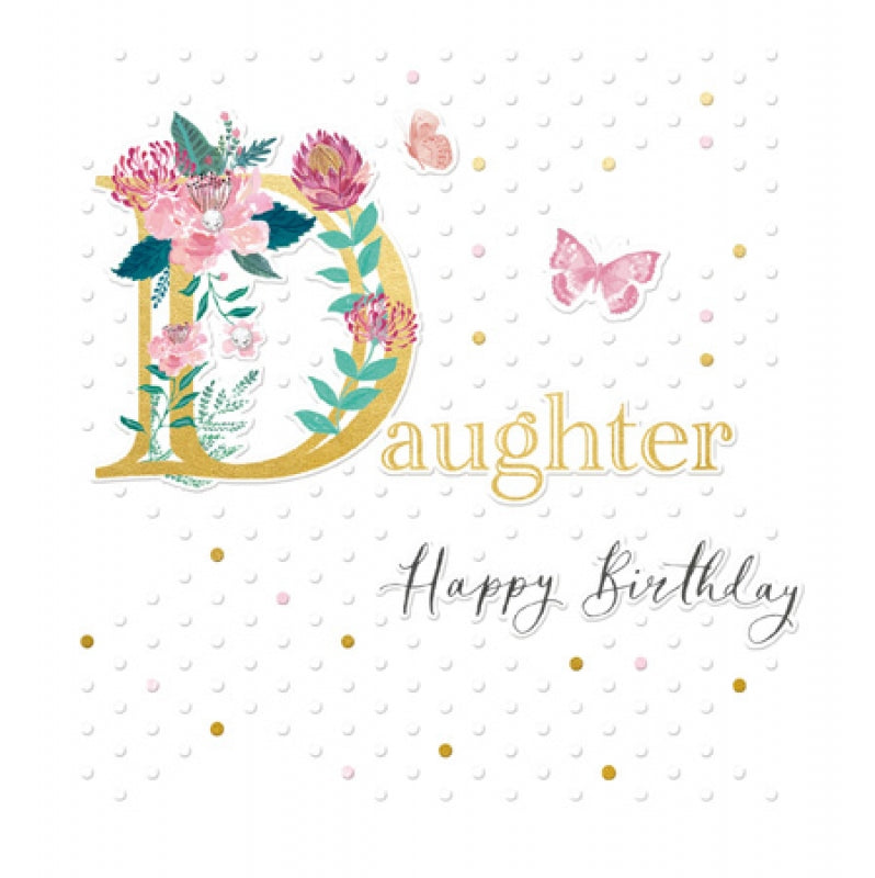 Luxury floral embossed Daughter birthday - card