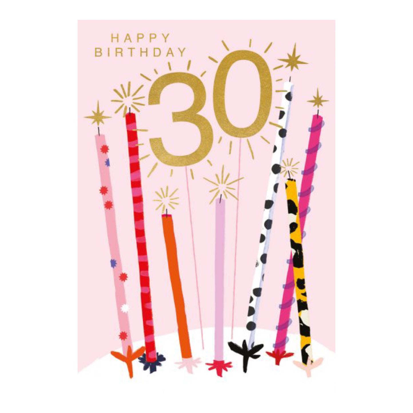 30th pink candles - card