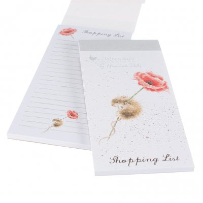 Magnetic shopping list mouse poppy - Wrendale