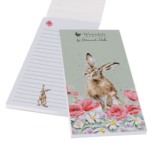 Magnetic shopping list pad ‘Field of flowers’ hare - Wrendale