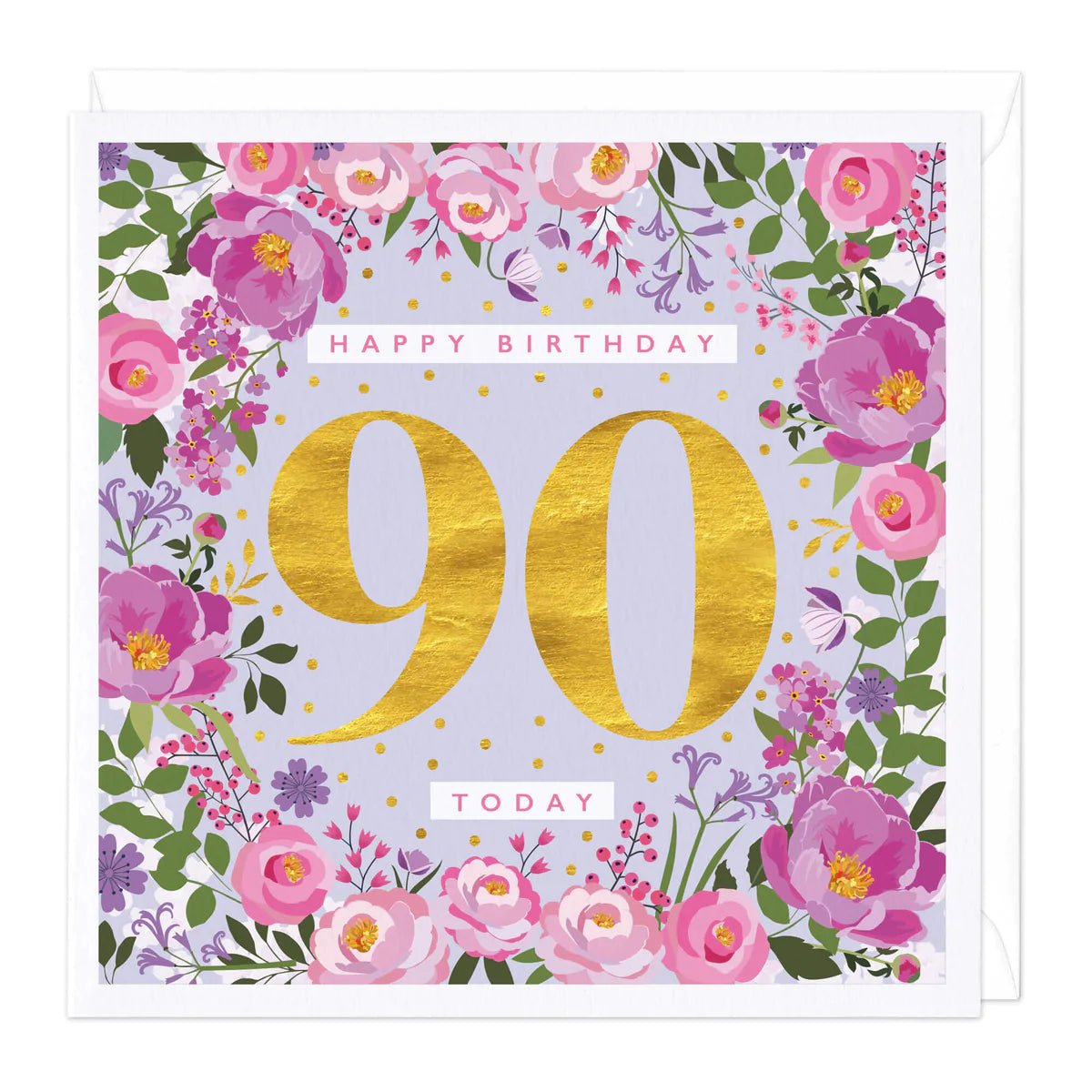 90 today gold floral - card