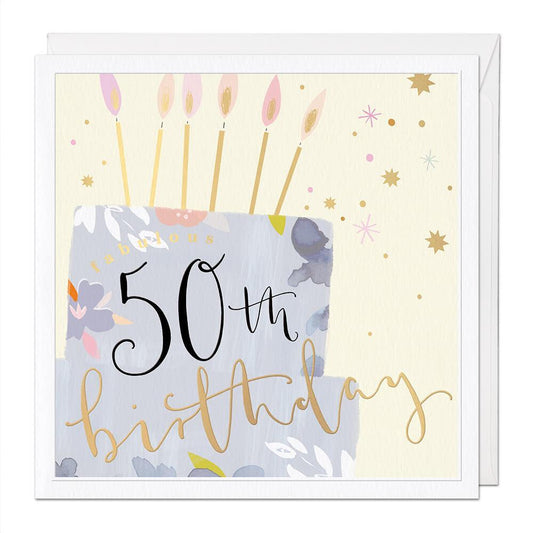 50th birthday female - large card