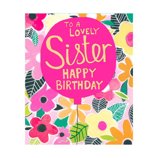 Lovely sister, happy birthday - card