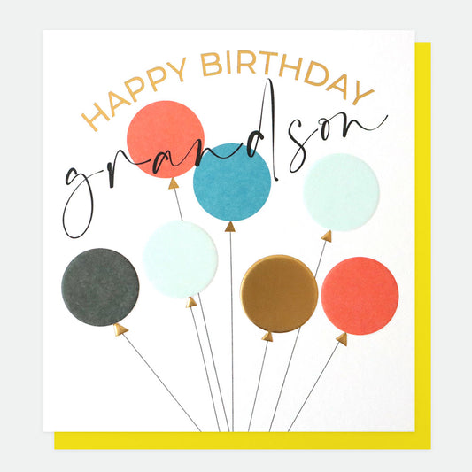 Happy birthday Grandson balloons - card