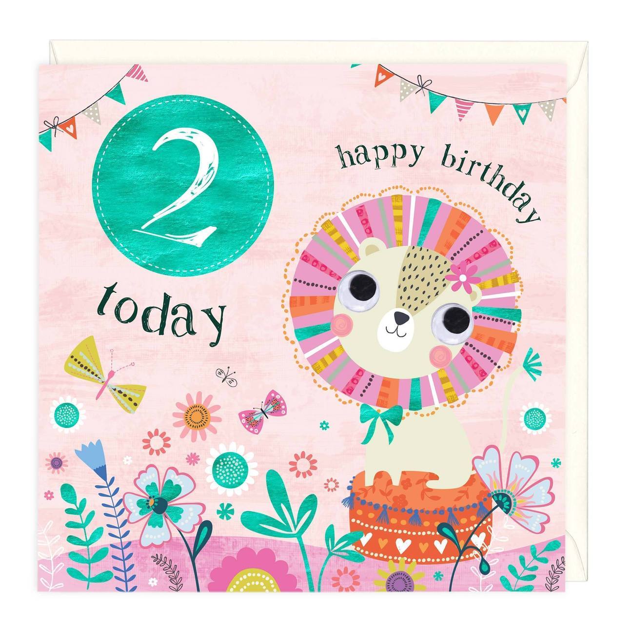 2 today girls lion - card