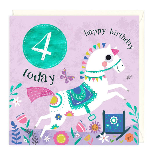 4 today girls pretty horse - card