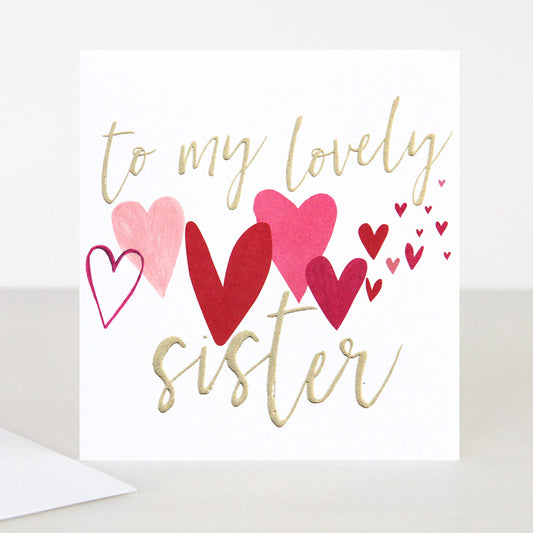 Lovely sister hearts - card