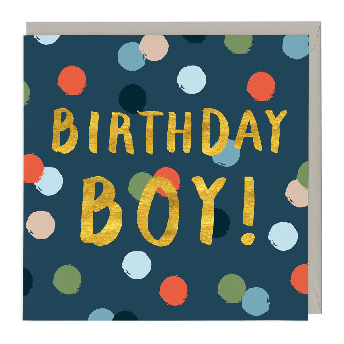 Birthday boy, navy spots - card