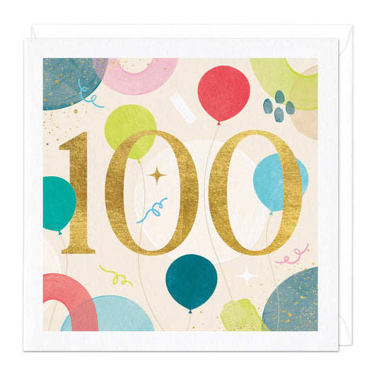 100th birthday balloons - card