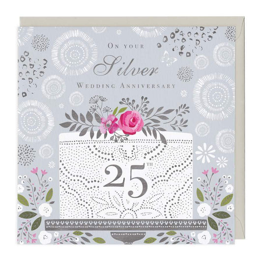 SILVER wedding anniversary 25 years - card