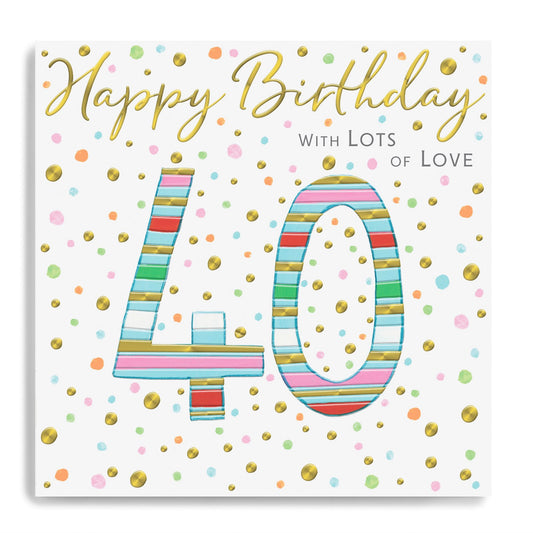 40th birthday spots/stripes - card